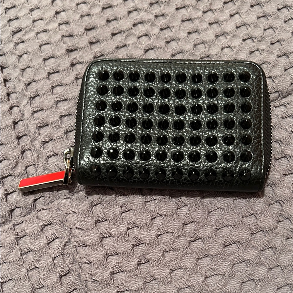 Christian Louboutin Panettone Black Leather 
Black Studded Wallet
